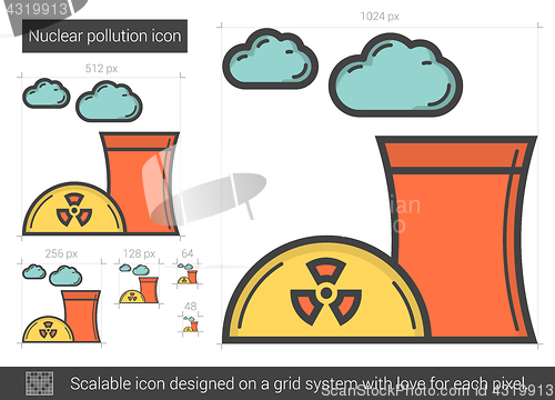 Image of Nuclear pollution line icon.