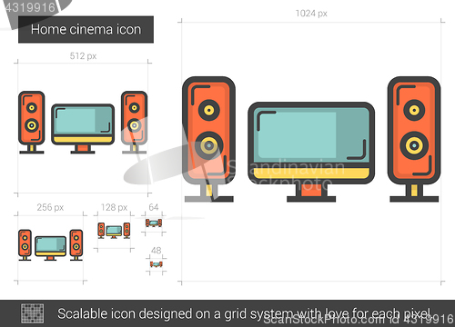 Image of Home cinema line icon.