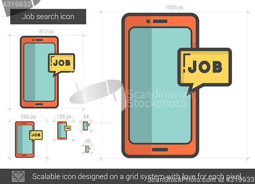 Image of Job search line icon.