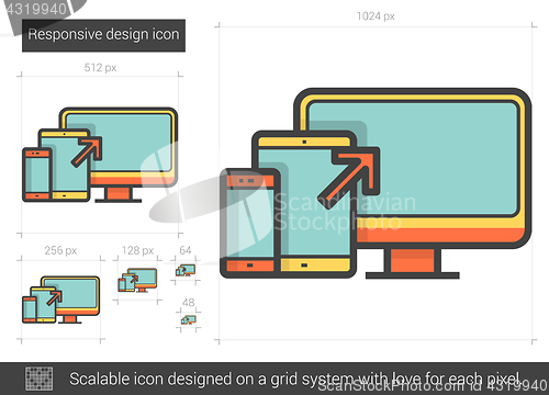 Image of Responsive design line icon.