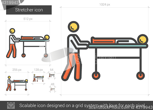 Image of Stretcher line icon.