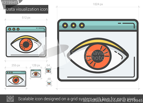 Image of Data vizualization line icon.