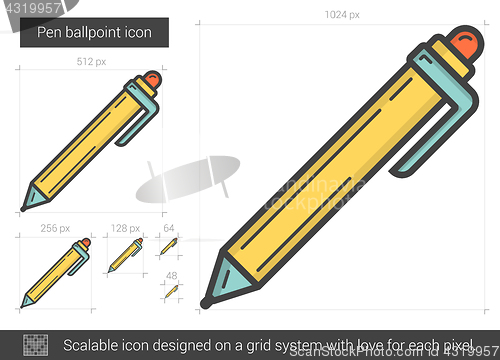 Image of Pen ballpoint line icon.