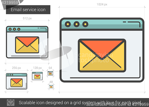 Image of Email service line icon.