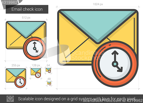 Image of Email check line icon.