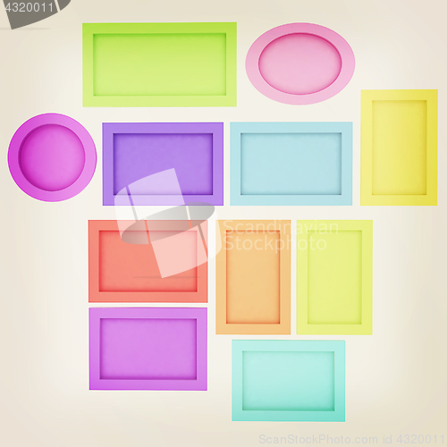 Image of Abstract frames. Conceptual design. 3D illustration. Vintage sty