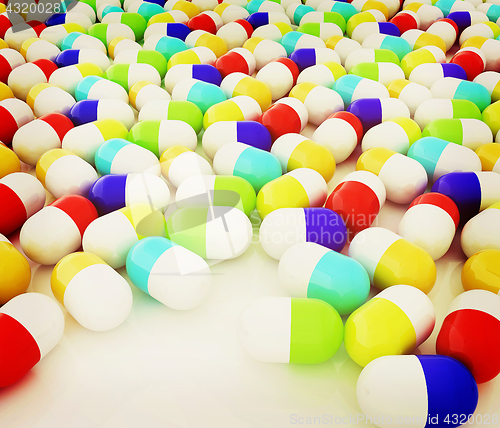 Image of Tablets background with space for your text. 3D illustration. Vi