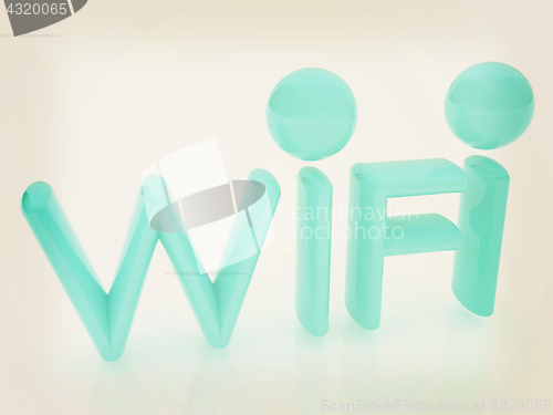 Image of WiFi symbol. 3d illustration. Vintage style.