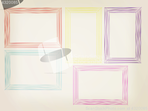 Image of Abstract frames. Conceptual design. 3D illustration. Vintage sty