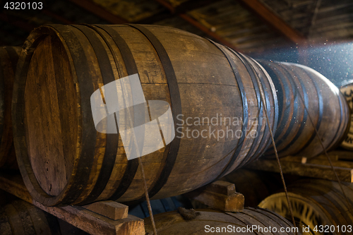 Image of Wooden beer barrel