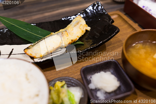 Image of Grilled japanese fish in restaurant 