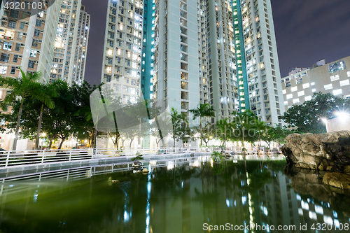 Image of Residential building at night