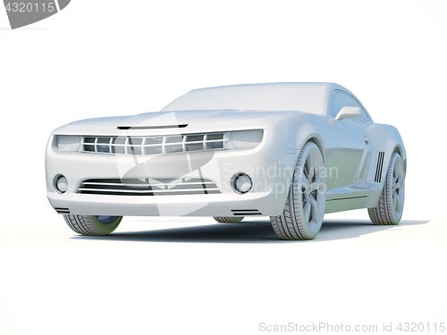 Image of 3d Car White Blank Template