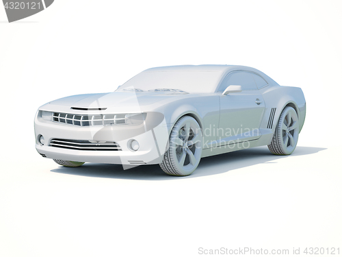 Image of 3d Car White Blank Template