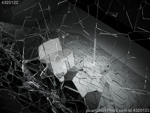 Image of Damaged or broken glass on black