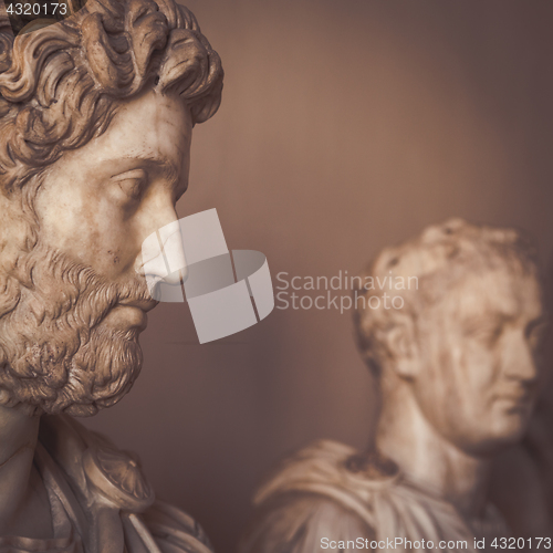 Image of VENICE, ITALY - JUNE 27, 2016: Statues detail in Palazzo Ducale 