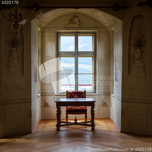 Image of GRESSONEY, ITALY - January 6th: Interior of Castle Savoia