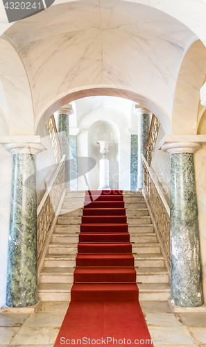 Image of NOTO, ITALY - 21th June 2017: Luxury entrance of Nicolaci Palace