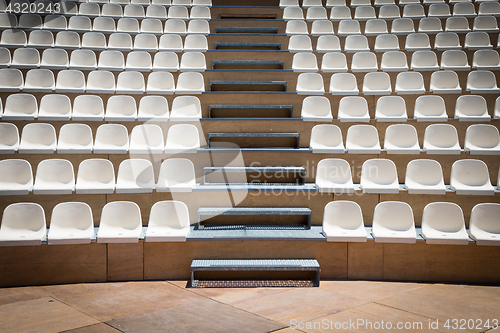 Image of Rows of plastic seats