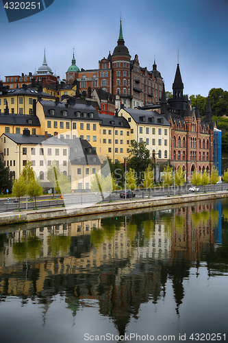 Image of Beautiful view of Sodermalm district in Stockholm, Sweden