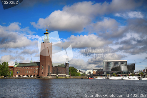Image of Scenic view of the City Hall from Riddarholmskyrkan, Stockholm, 