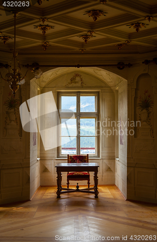 Image of GRESSONEY, ITALY - January 6th: Interior of Castle Savoia