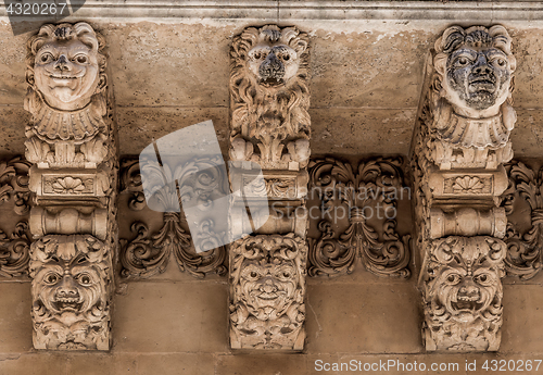 Image of NOTO, ITALY - Detail of Baroque Balcony, 1750