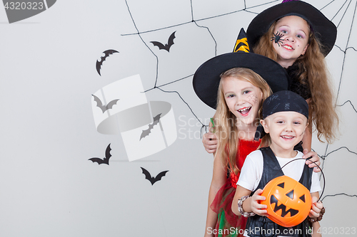 Image of Happy children on Halloween party