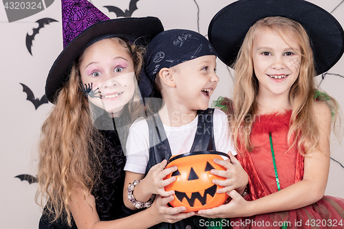 Image of Happy children on Halloween party