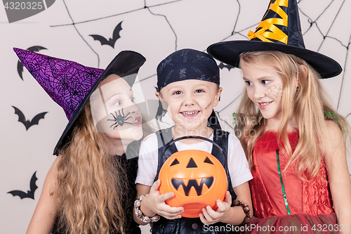 Image of Happy children on Halloween party