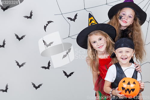 Image of Happy children on Halloween party