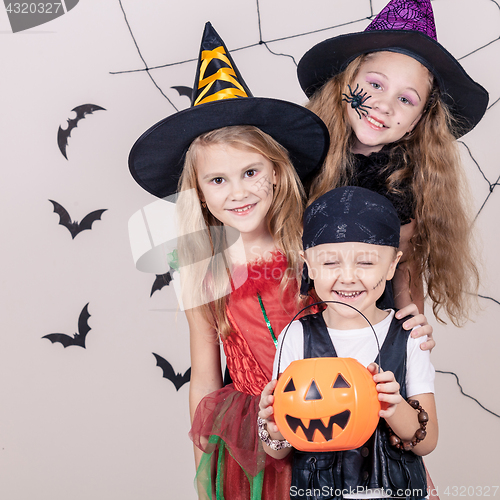 Image of Happy children on Halloween party