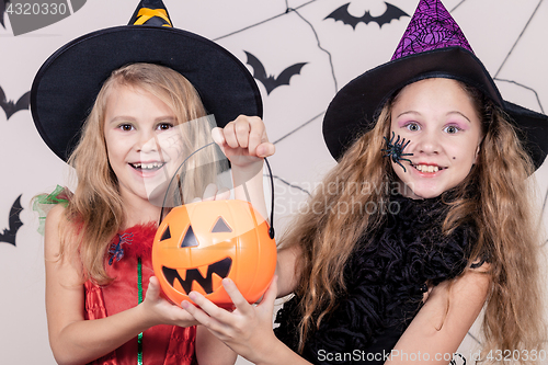 Image of Happy children on Halloween party