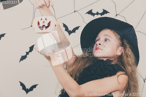 Image of Happy girl on Halloween party