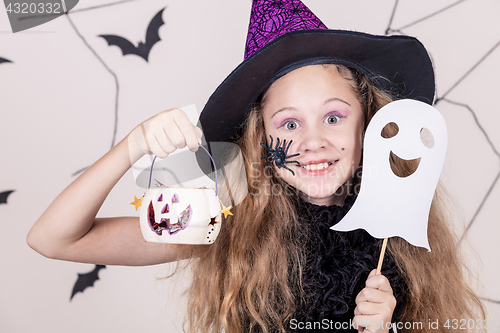 Image of Happy girl on Halloween party