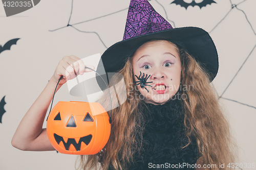 Image of Happy girl on Halloween party