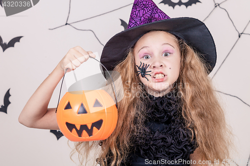 Image of Happy girl on Halloween party