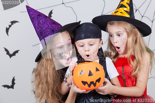 Image of Happy children on Halloween party