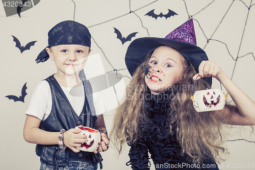 Image of Happy children on Halloween party