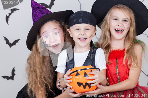 Image of Happy children on Halloween party