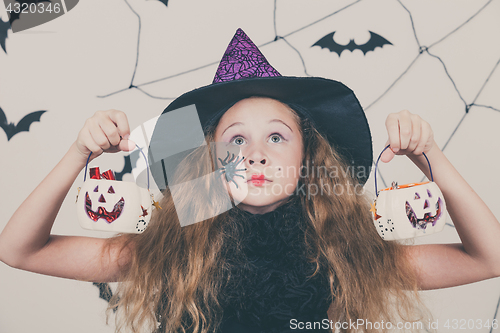 Image of Happy girl on Halloween party
