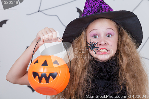 Image of Happy girl on Halloween party