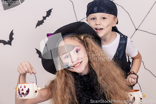 Image of Happy children on Halloween party