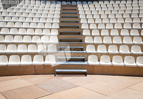 Image of Rows of plastic seats