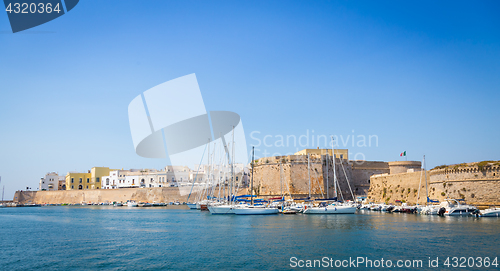 Image of Gallipoli, Italy - historical centre view from the sea