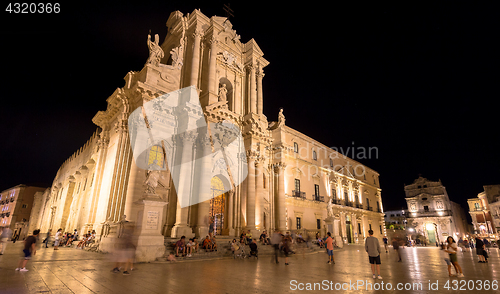 Image of SYRACUSE, ITALY - JUNE 23, 2017: Ortigia downtown in Syracuse by