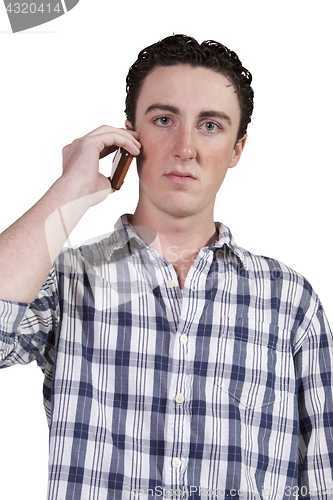 Image of casual man talking on a cell phone