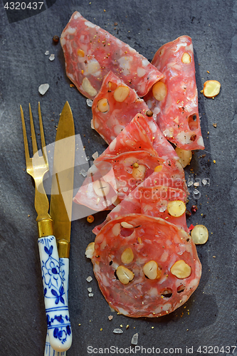 Image of Italian salami with nuts