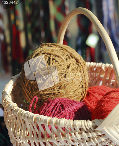 Image of Balls of colored yarn