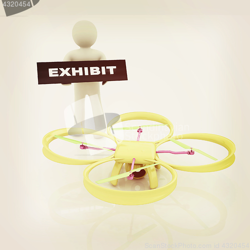 Image of Drone, quadrocopter, with photo camera at the technical exhibiti